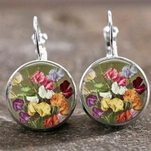 Boucle doreille tendance Y2K Vintage Marigold Time Gem Flower Boucle doreille