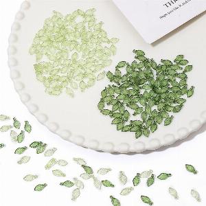 Bracciale con chiave pendente in acrilico mini foglia con perline fatto a mano gioielli fai da te materiale accessori per gioielli appesi 23x65mm 10pcs intensoverde