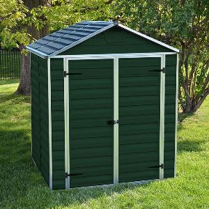 6 x 5 Palram Canopia Dark Green Skylight Plastic Shed 185m x 154m