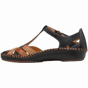 Pikolinos Puerto Vallarta 6550732C5 Leather Womens Wedge Sole Sandals  Navy Blue  SizeUK 665