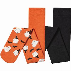lupilu Lot de 2 collants thermiques petite fille OrangeNoir 68 ans