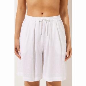 Calzedonia Bermuda en lin et viscose Femme Blanc Taille S