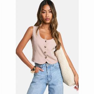 Save 64 on Womens SquareNeck Cropped Waistcoat Mocha Size 12