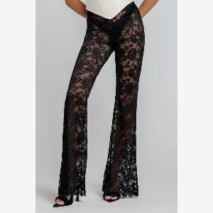 Enjoy a 25 discount on Goddivas black bootcut scalloped lace trousers