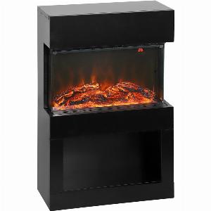 HOMCOM Electric Fireplace with 3D Flame Effect 6 Colours 3 Brightness Levels 1000W2000W Black Electric Fire and Mantel Reach up to 30 Space with Remote Timer 3 Sided View for Living Room