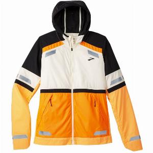 Veste Femme Brooks Run Visible Jacket 20 Orange Blanc Noir Taille S