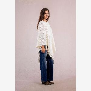 Poncho croisé à franges