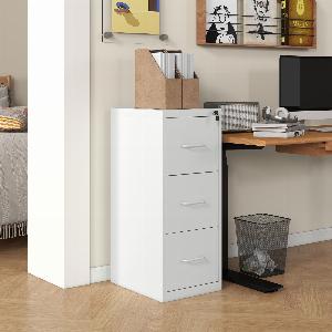 HOMCOM ThreeDrawer Modern Steel Filing Cabinet  White   Aosom UK
