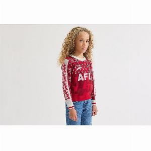 Enjoy 50 Discount on Arsenal Retro Kids Christmas Jumper in Red