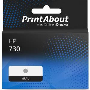 PrintAbout Druckerpatrone 730 P2V72A Grau Hohe Kapazität für HP