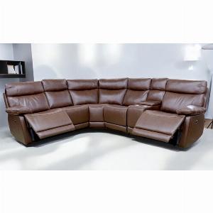 Lawson Reclining Power Corner Cinema Sofa 2C2 Italian Brown Leather