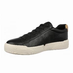 Vionic Colbie Tumbled Leather Mens Fashion Sneakers  Black  SizeUS 9 Men
