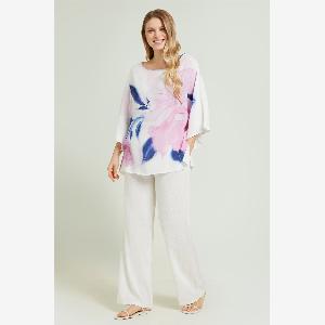 Mara venier per luisa viola blusa in marocaine stampato donna
