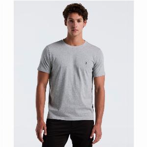 Pin Point Embroidered Logo Organic Cotton TShirt In Rain Heather