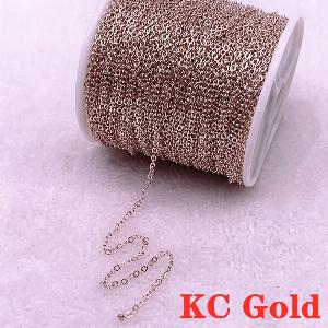 Catena per collana placcata oroargentato da 25 metri per la creazione di gioielli Catene per collane fai da te Materiali fatti a mano KC Gold5 yards