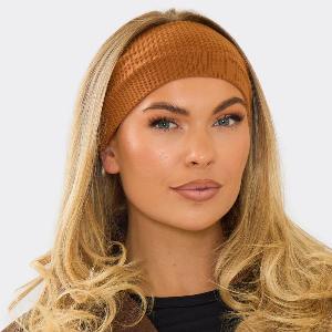 Thin Headband In Brown Ribbed Womens Size UK One Size