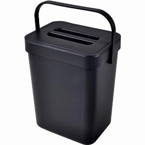 Petite poubelle de compost accrochable en plastique  Noir  3L