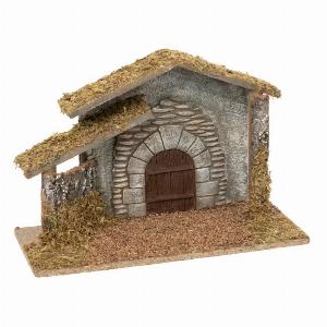 Crèche de Noël vide en bois et résine  Marron  L 20 x P 12 x H 30 cm