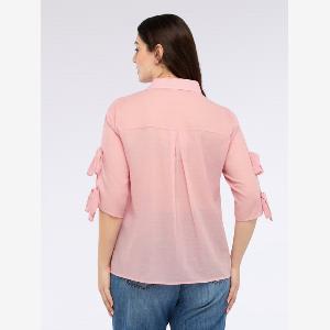 Fiorella Rubino  Camicia in cotone con fiocchi sulle maniche Donna Rosa Taglia 49 58 IT