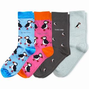 The Puffin 4 Pack Bamboo Sock Set UK Adult 711