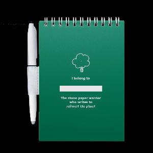 MOYU Erasable Notepad  A6 Stone Paper  Hardcover  Forest Green