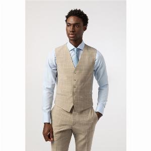 Enjoy a 61 discount on the Alexandre tailored fit stone blue check waistcoat today