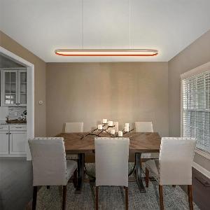 Ivory and Orange Modern LED Pendant Light with Remote Control