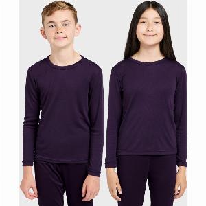 Peter Storm Kids Long Sleeved Thermal Crew Neck Top Purple Purple