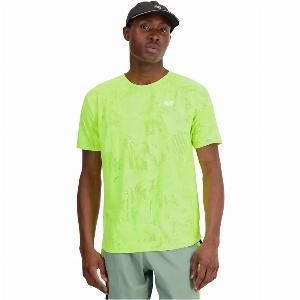 Tshirt New Balance Q Speed Jacquard Jaune Taille S