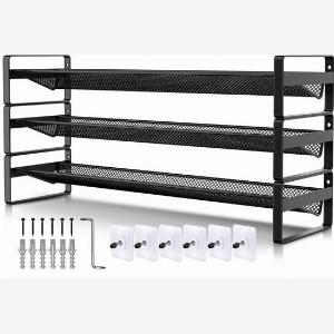 Soothe Gewürzregal stehend und hängend für 24 Gewürzdosen  3 Lagen  Gewürzorganisation  Gewürzregal  Gewürzregal  Schwarz