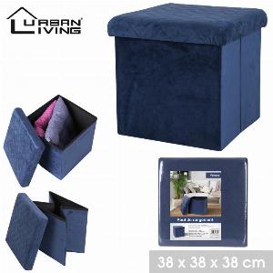 Pouf pliable en velours carré bleu  375 x H 375 cm prix réduit à 1809