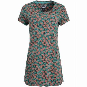 Weird Fish Sidra Organic Cotton Printed Jersey Slub Tunic Viridis Size 14