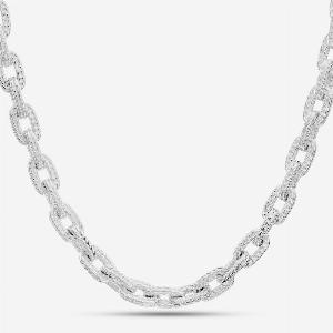 Enjoy 30 Discount on 18Inch Textured Argentium Silver Link Chain