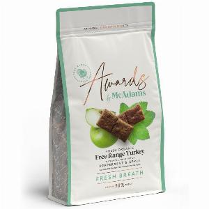 Best Before 1225 MCADAMS Awards Fresh Breath Turkey Peppermint  Apple Dog Treats 150g
