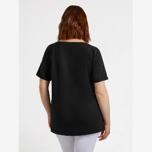 Fiorella Rubino  Tshirt con scritta NICE in paillettes Donna Nero Taglia S 4850 IT
