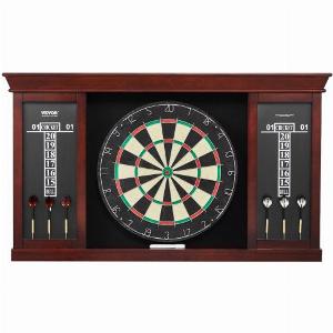 VEVOR Dartboard and Cabinet Set ReadytoPlay Bundle Official Size Dartboard Cabinet Set Steel Tip Dart Cabinet Features Easy Assembly Complete with All Accessories Perfect for Cricket Games