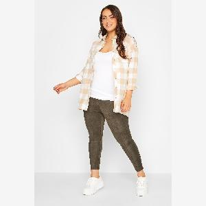 Legging taille haute marron en daim pour femmes maintenant 450 