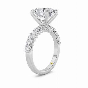 Verda White Gold Art Deco Inspired VProng Oval Lab Grown Diamond Engagement Ring  1 12  3 34 CT TW