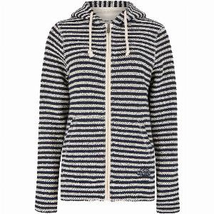 Weird Fish Fisher Full Zip Stripe Eco Macaroni Hoodie Ecru Size 10