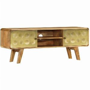 Meuble TV en bois de manguier massif 120x30x45 cm prix réduit à 21599
