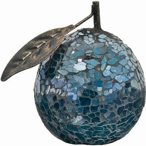 Clisson Decorative Mosaic Glass Orange Fruit In Blue