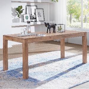 FineBuy Esstisch Massivholz Akazie 120 x 60 cm  Landhaus Esszimmertisch rechteckig Massiv  Küchentisch Vollholz  Holz Tisch Natur  Echtholztisch