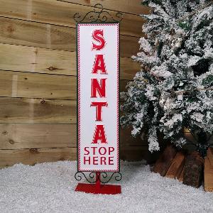 Get 20 Off 86cm Red and White Santa Stop Here Christmas Sign