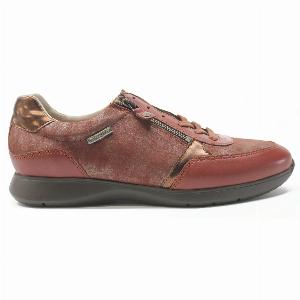 Mephisto Monia Leather Womens Low Top Rust Trainers