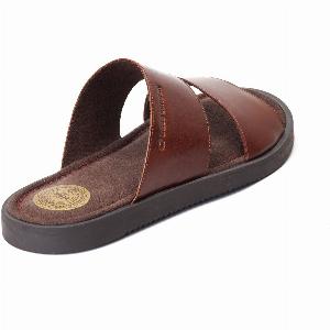Base London Maven Leather Mens Burnt Brown Sandals