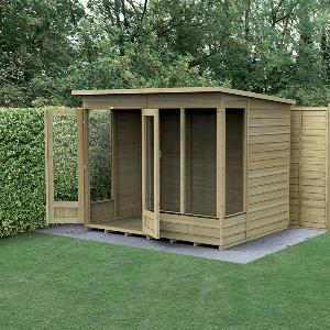 8 x 6 Forest 4Life 25yr Guarantee Double Door Pent Summer House 252m x 205m
