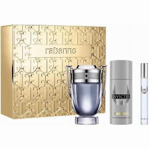 Paco Rabanne Invictus Eau De Toilette Spray 100ml Set 3 Pieces