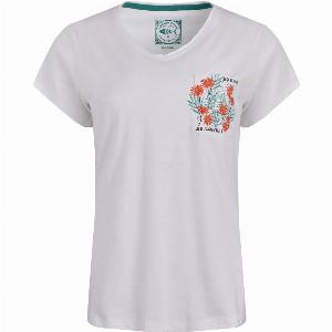 Weird Fish No Rain No Flowers Organic Cotton Slub Pocket TShirt White Size 12