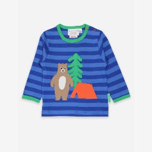 Organic Camping Bear Applique LongSleeved TShirt  36m  68cm