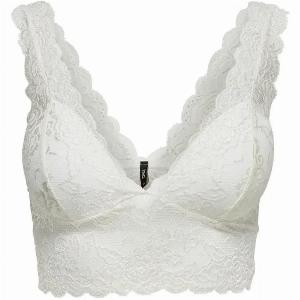 Only Elegance VNeck Top  Weiß Ärmellos 100 Polyester Größe S